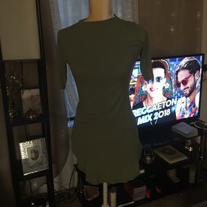 Olive green mini dress